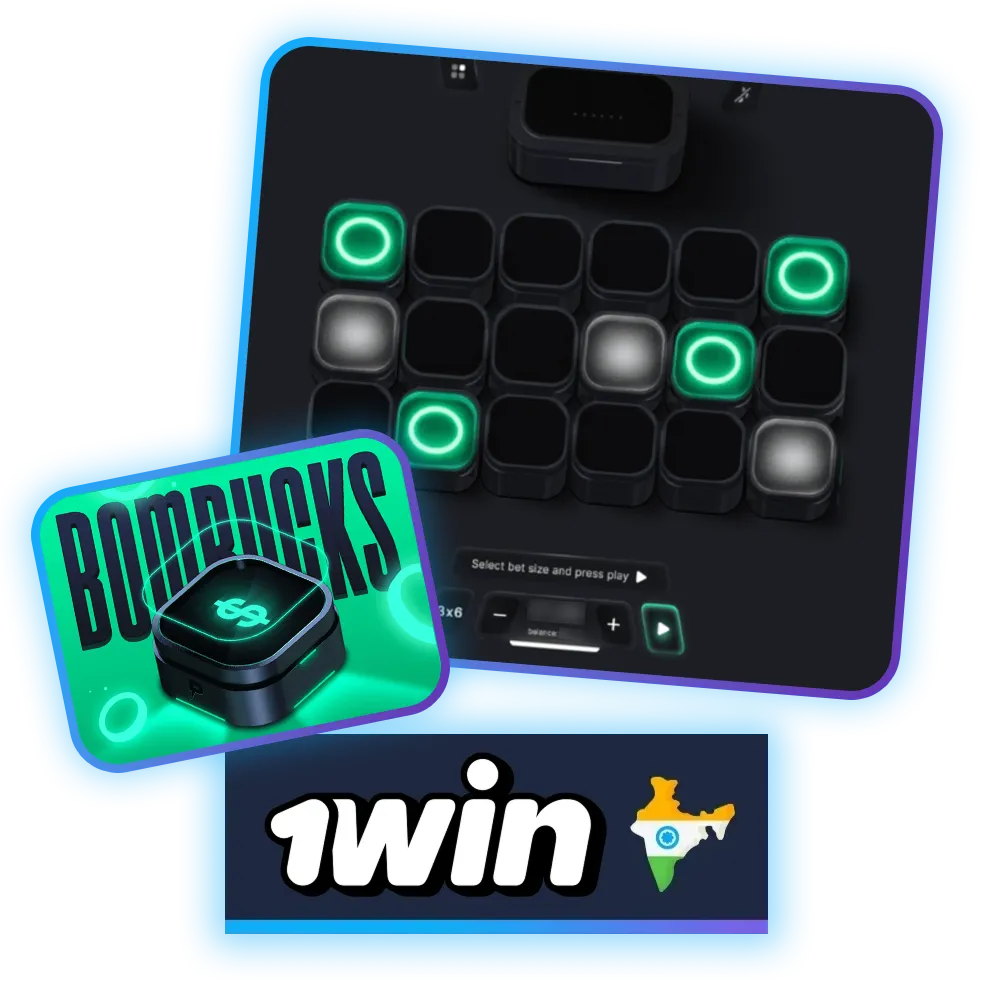 Avoid bombs to become a winner in the game Bombucks at 1win.