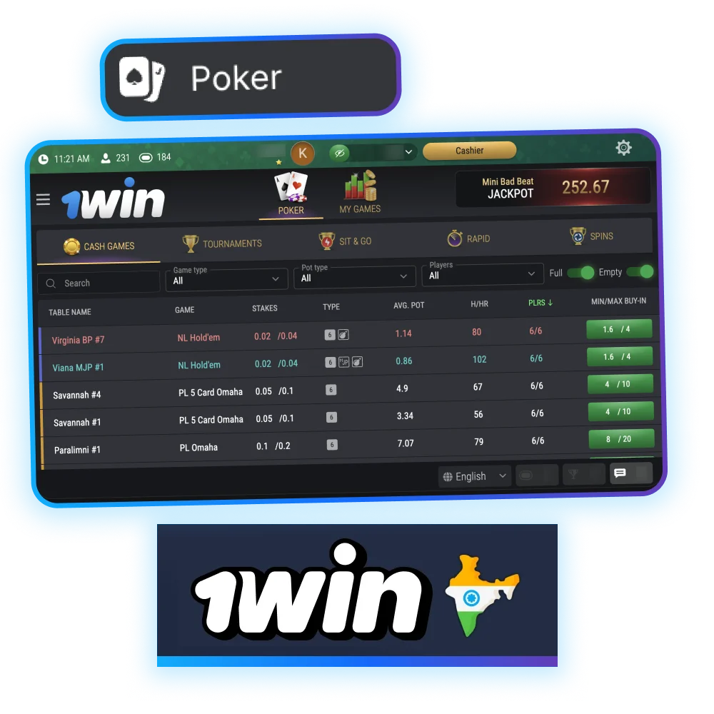 Become a master strategist with Poker at 1win.